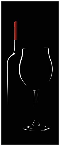 Wallario Memoboard aus Glas mit Motiv, Magnet-Tafel in 50 x 125 cm in Premium Qualität Rotwein bei Nacht von Wallario