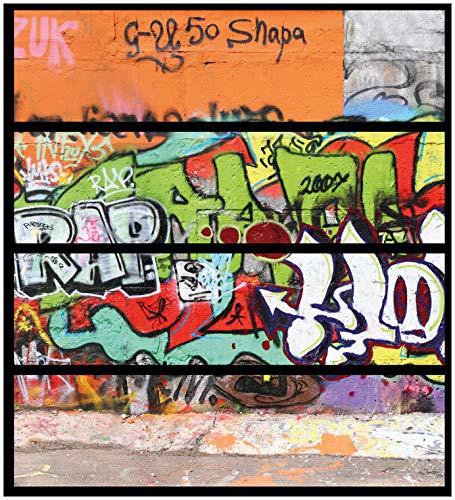 Wallario Möbelfolie/Aufkleber, geeignet für IKEA Malm Kommode mit 4 Schubfächern - Klebefolie Rap-Graffiti- Wand mit verschiedenen Tags Wallario Möbelfolie/Aufkleber, geeignet für IKEA Malm Kommode mit 4 Schubfächern - Klebefolie Rap-Graffiti- Wand mit verschiedenen Tags von Wallario