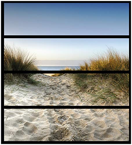 Wallario Möbelfolie/Aufkleber, geeignet für IKEA Malm Kommode mit 4 Schubfächern - Klebefolie Weg durch die Dünen zum Strand am Meer von Wallario
