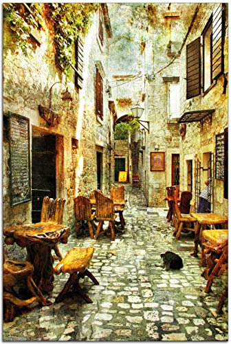 Wallario Outdoor-Poster für Garten oder Balkon Italienische kleine Gasse, Motivbanner Größe: ca. 60 x 90 cm, Outdoor-Bild Wallario Outdoor-Poster für Garten oder Balkon Italienische kleine Gasse, Motivbanner Größe: ca. 60 x 90 cm, Outdoor-Bild von Wallario