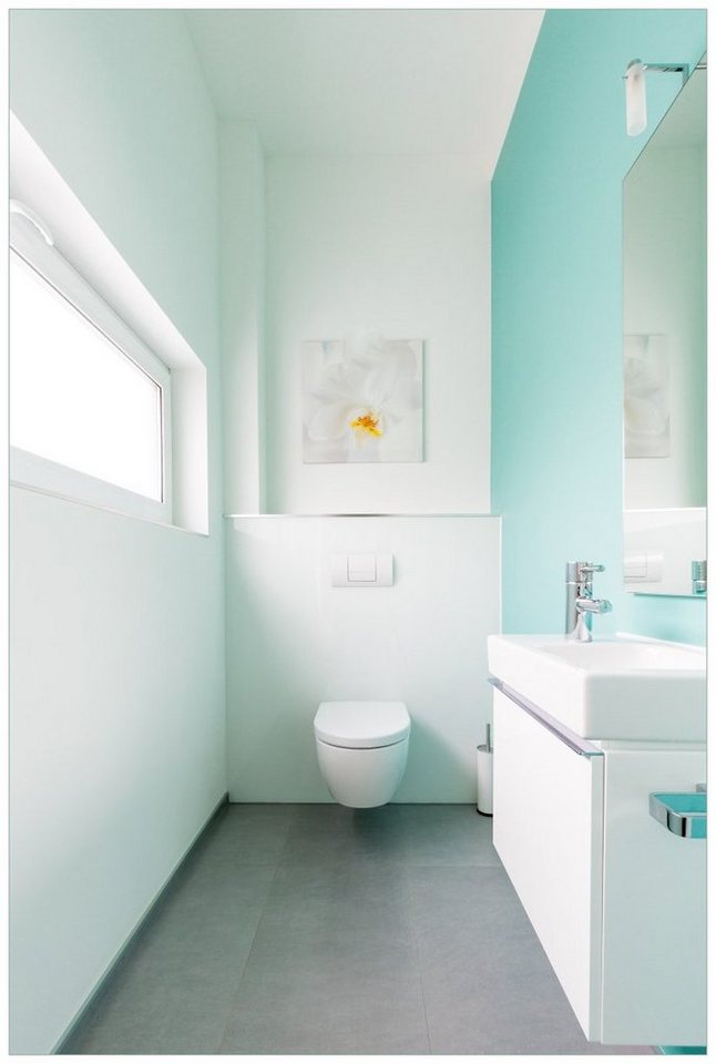 Wallario Poster, Badezimmer Gästetoilette Innenansicht - WC und Waschbecken, in verschiedenen Ausführungen von Wallario