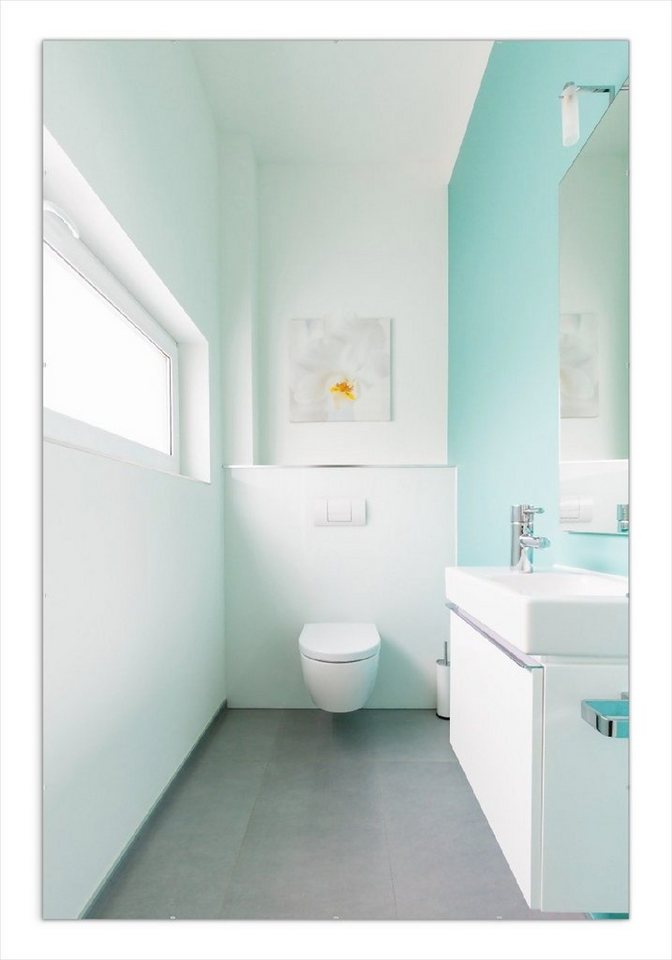 Wallario Poster, Badezimmer Gästetoilette Innenansicht - WC und Waschbecken, in verschiedenen Ausführungen von Wallario