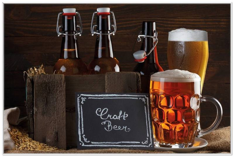 Wallario Poster, Biervarianten - Pils im Glas Flaschenbier Schild Craft Beer, in verschiedenen Ausführungen Wallario Poster, Biervarianten - Pils im Glas Flaschenbier Schild Craft Beer, in verschiedenen Ausführungen von Wallario