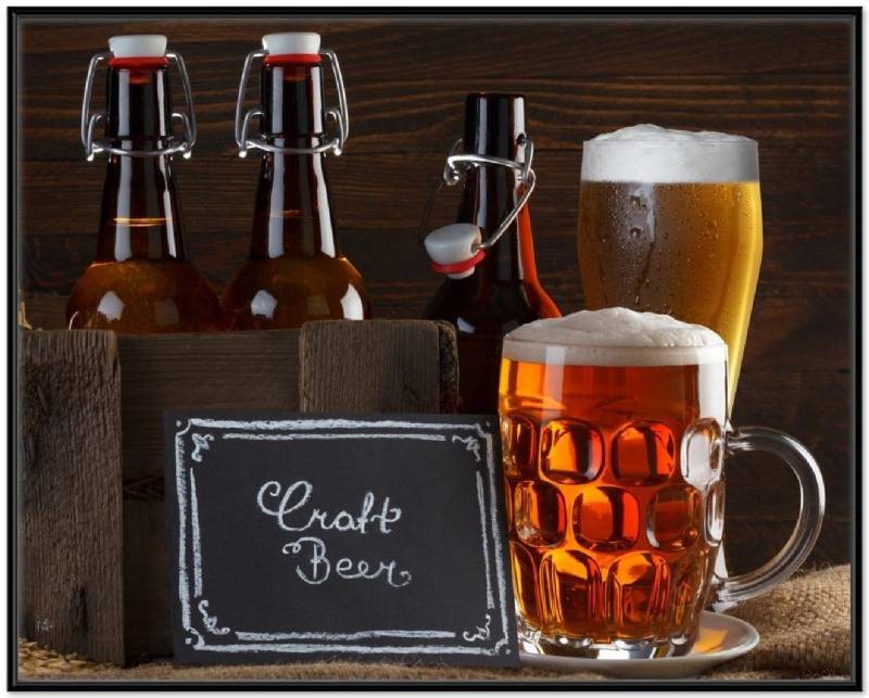 Wallario Poster, Biervarianten - Pils im Glas Flaschenbier Schild Craft Beer, in verschiedenen Ausführungen Wallario Poster, Biervarianten - Pils im Glas Flaschenbier Schild Craft Beer, in verschiedenen Ausführungen von Wallario