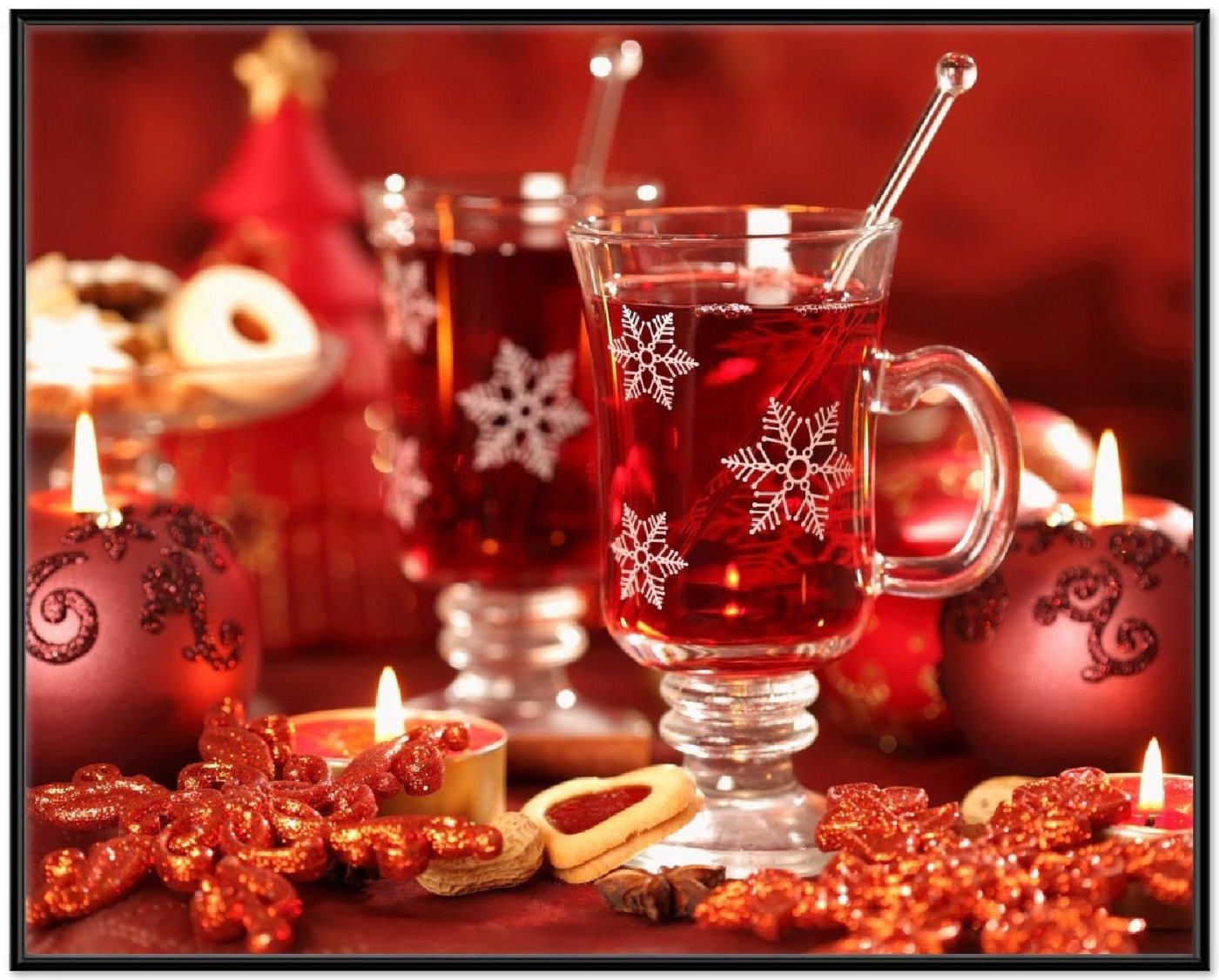 Wallario Poster, Heißer Winterpunsch mit Kerzen, in verschiedenen Ausführungen Wallario Poster, Heißer Winterpunsch mit Kerzen, in verschiedenen Ausführungen von Wallario