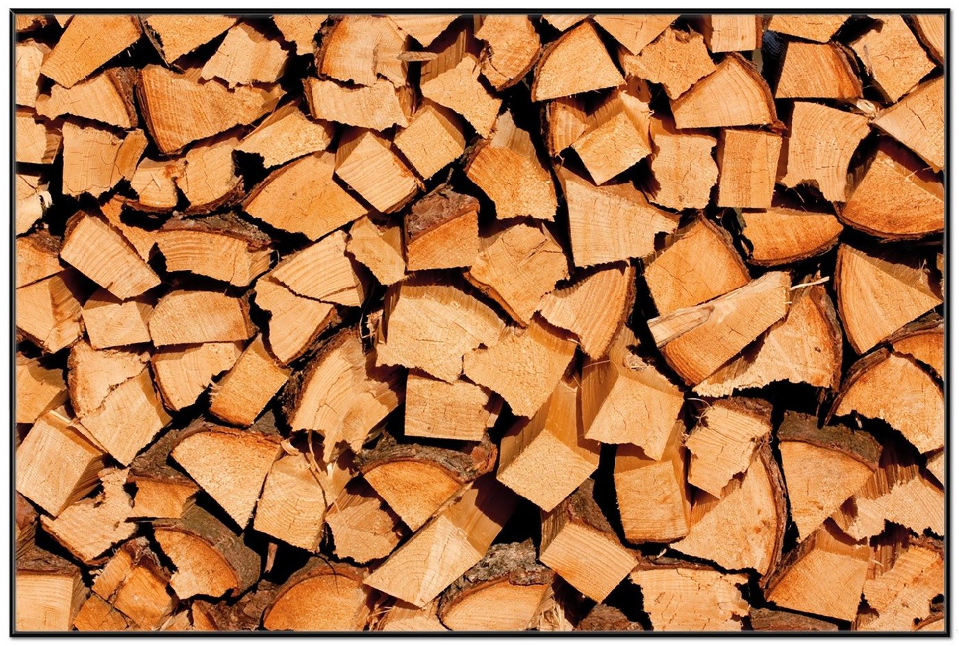 Wallario Poster, Holzstapel gehackt - Holzscheite für den Kamin, in verschiedenen Ausführungen von Wallario