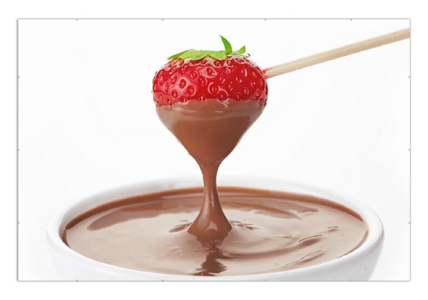 Wallario Poster, Schoko-fondue mit Erdbeer am Stiel, in verschiedenen Ausführungen von Wallario