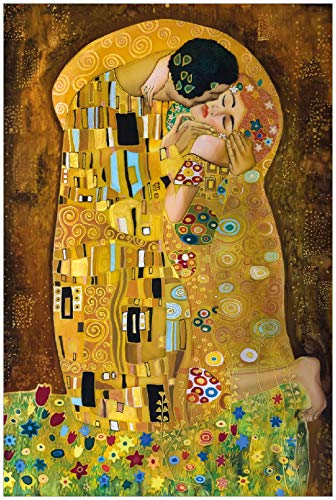 Wallario Poster - Der Kuss von Klimt in Premiumqualität, Größe: 100 x 150 cm XXL-Poster Wallario Poster - Der Kuss von Klimt in Premiumqualität, Größe: 100 x 150 cm XXL-Poster von Wallario