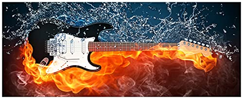 Wallario Poster - Feuer-Wasser-Gitarre in Premiumqualität, Größe: 80 x 200 cm XXL-Poster Wallario Poster - Feuer-Wasser-Gitarre in Premiumqualität, Größe: 80 x 200 cm XXL-Poster von Wallario