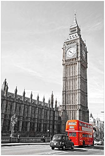 Wallario Poster - London Red Bus in Premiumqualität, Größe: 61 x 91,5 cm (Maxiposter) von Wallario