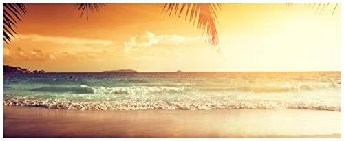 Wallario Poster - Sonnenuntergang am Strand in der Karibik in Premiumqualität, Größe: 80 x 200 cm XXL-Poster Wallario Poster - Sonnenuntergang am Strand in der Karibik in Premiumqualität, Größe: 80 x 200 cm XXL-Poster von Wallario
