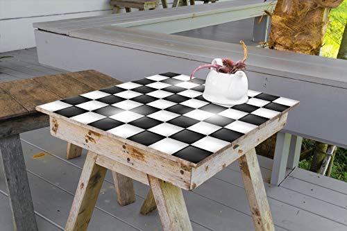 Wallario Selbstklebende Möbelfolie/Tischdecke für Innen und Außen, Größe: 50 x 50 cm - Schachbrett Muster von Wallario