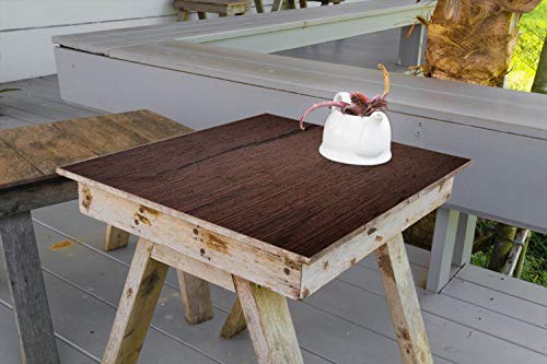 Wallario Selbstklebende Möbelfolie/Tischdecke für Innen und Außen, Größe: 80 x 80 cm - Holz-Optik Textur dunkelbraunes Holz von Wallario