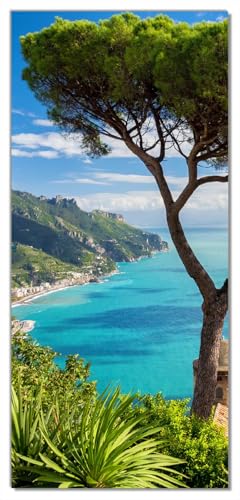 Wallario Selbstklebende Türtapete Italienische Küste - Türposter 93 x 205 cm Abwischbar, rückstandsfrei zu entfernen von Wallario
