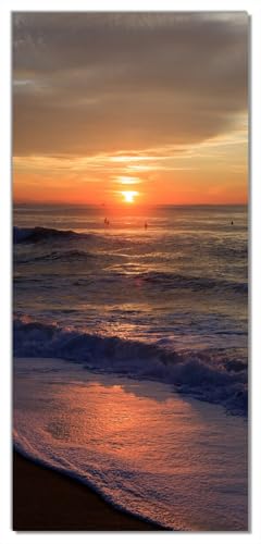 Wallario Selbstklebende Türtapete Sonne über dem Meer - Türposter 93 x 205 cm Abwischbar, rückstandsfrei zu entfernen von Wallario