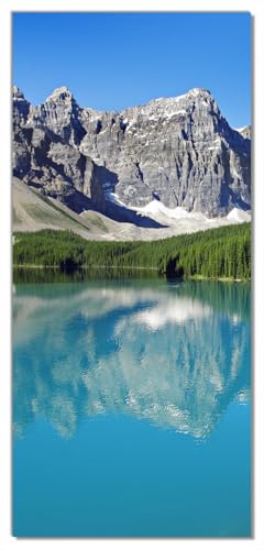 Wallario Selbstklebende Türtapete Tiefblauer See mit Bergpanorama und Wäldern – Kanada - Türposter 93 x 205 cm Abwischbar, rückstandsfrei zu entfernen Wallario Selbstklebende Türtapete Tiefblauer See mit Bergpanorama und Wäldern – Kanada - Türposter 93 x 205 cm Abwischbar, rückstandsfrei zu entfernen von Wallario