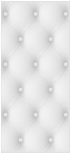 Wallario Selbstklebende Türtapete Weiße Ledertür - Türposter 93 x 205 cm Abwischbar, rückstandsfrei zu entfernen von Wallario