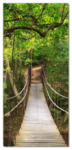 Wallario Selbstklebende Türtapete mit Schutzlaminat Hängebrücke im Urwald grüner Dschungel - Türposter 100 x 220 cm Abwischbar, rückstandsfrei zu entfernen Wallario Selbstklebende Türtapete mit Schutzlaminat Hängebrücke im Urwald grüner Dschungel - Türposter 100 x 220 cm Abwischbar, rückstandsfrei zu entfernen von Wallario