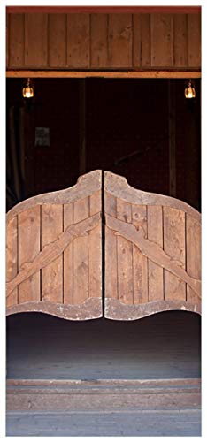 Wallario Selbstklebende Türtapete mit Schutzlaminat Saloontür - Türposter 93 x 205 cm Abwischbar, rückstandsfrei zu entfernen von Wallario