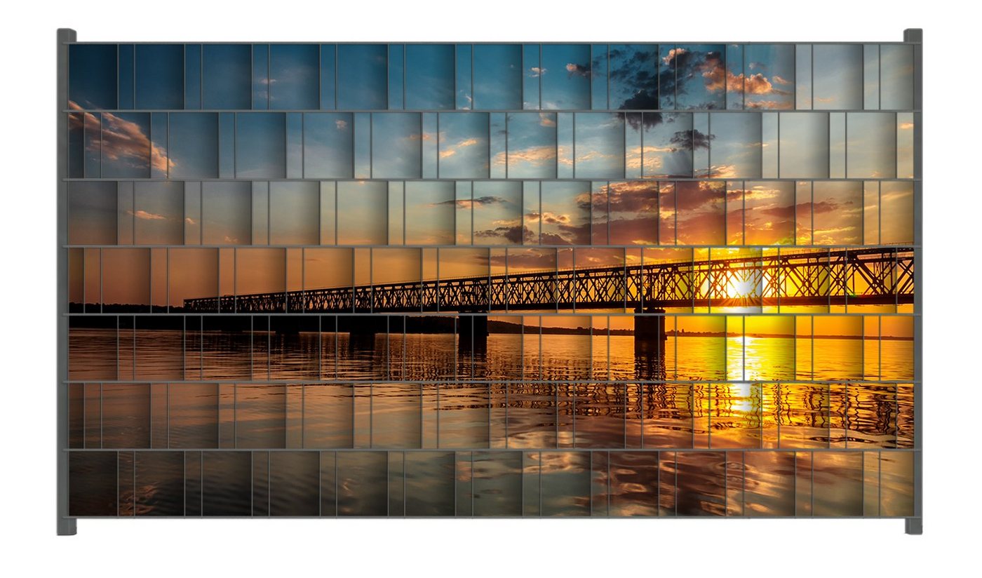 Wallario Sichtschutzstreifen Brücke bei Sonnenuntergang von Wallario
