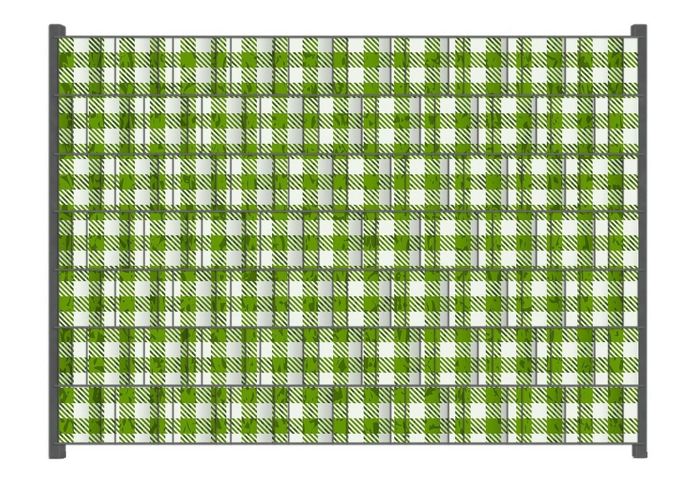 Wallario Sichtschutzstreifen Muster einer Tischdecke in grün und weiß kariert von Wallario