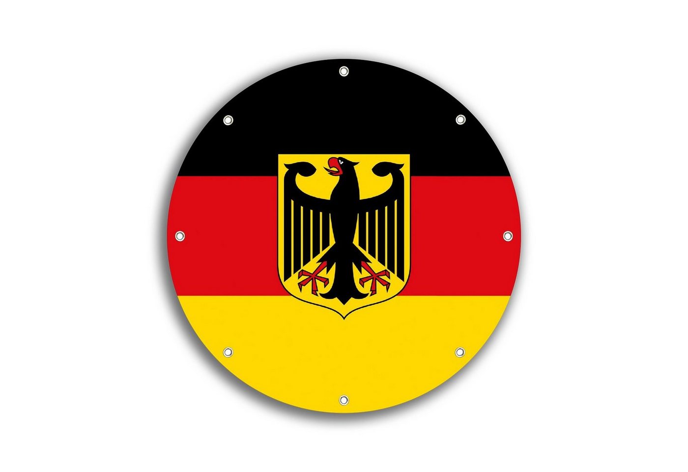 Wallario Sichtschutzzaunmatten Deutsche Flagge mit Wappen, rund Wallario Sichtschutzzaunmatten Deutsche Flagge mit Wappen, rund von Wallario