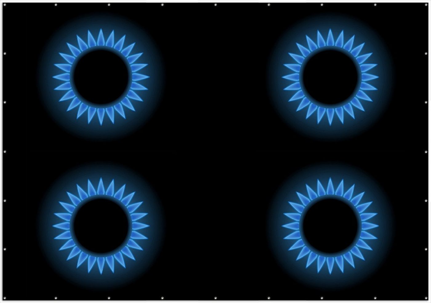 Wallario Sichtschutzzaunmatten Flammen - Gasherd bei Nacht von Wallario
