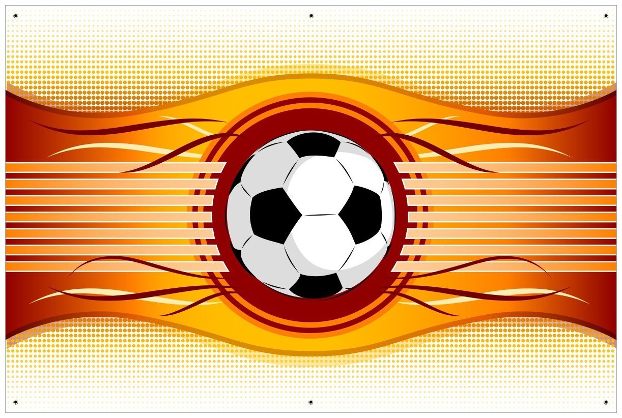 Wallario Sichtschutzzaunmatten Fußball - Orange Wellen Muster Linien Punkte von Wallario