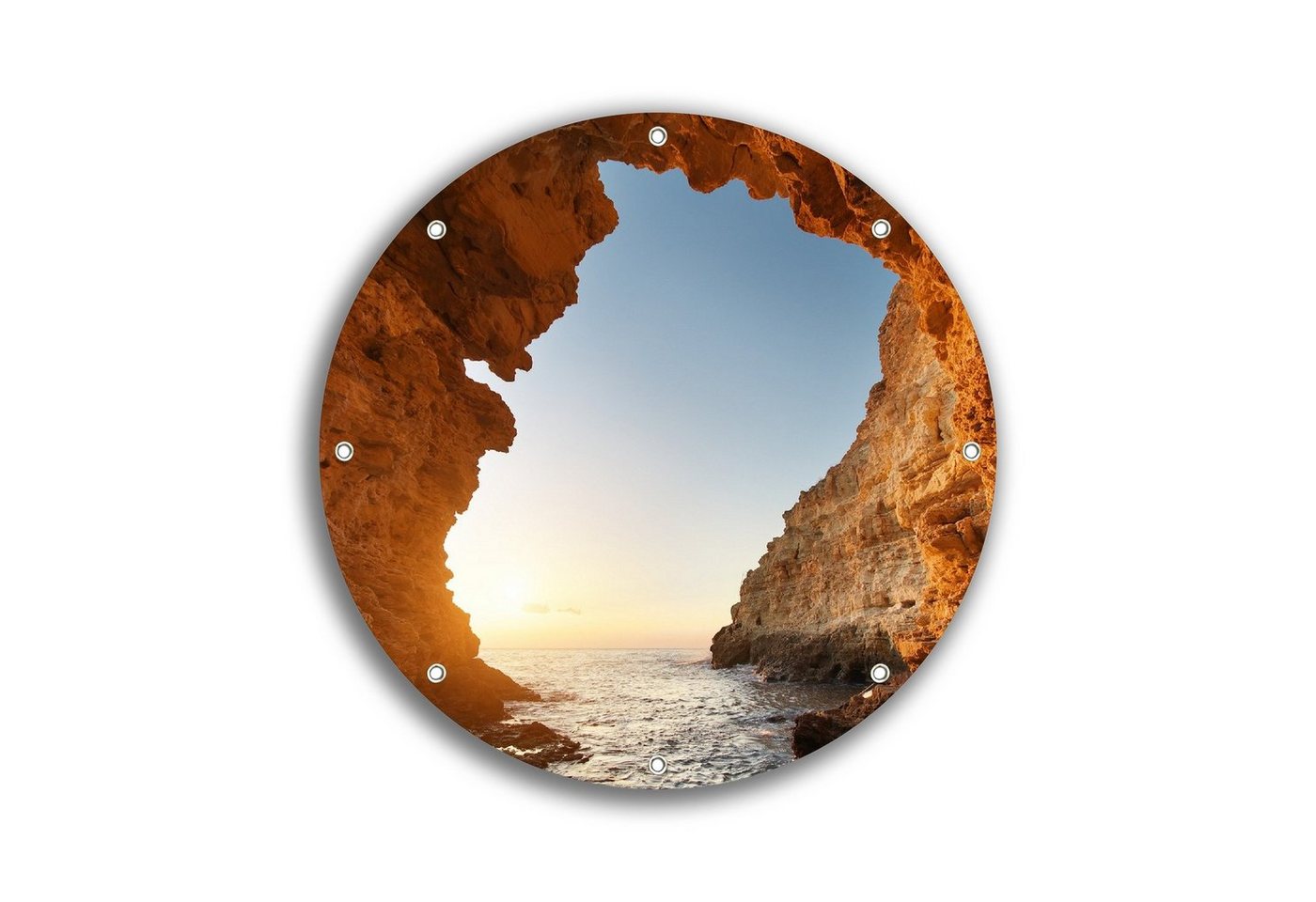 Wallario Sichtschutzzaunmatten Höhlen am Meer, rund von Wallario
