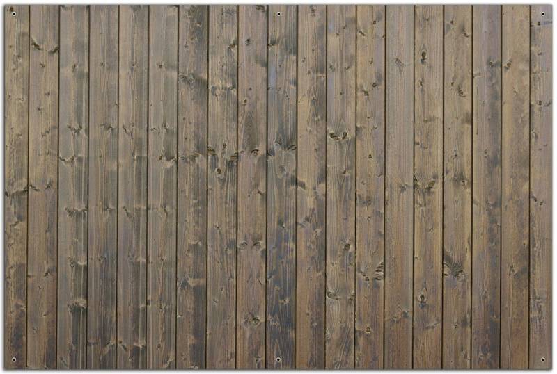 Wallario Sichtschutzzaunmatten Holzpaneelen in grau braun - Holzmuster mit Maserung von Wallario