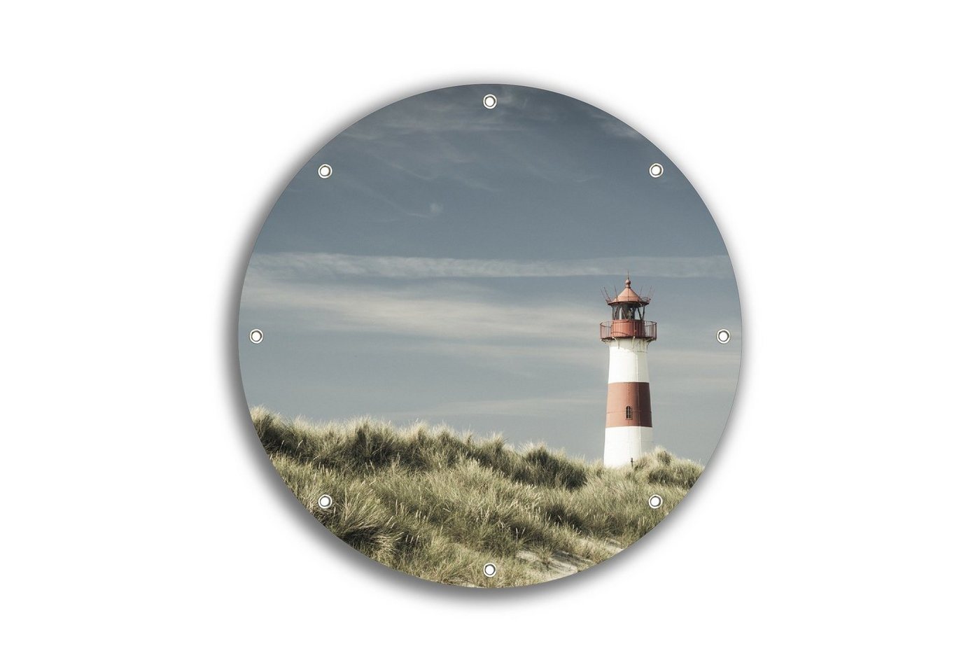 Wallario Sichtschutzzaunmatten Leuchtturm auf der Düne am Strand, rund von Wallario