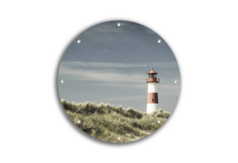 Wallario Sichtschutzzaunmatten Leuchtturm auf der Düne am Strand, rund von Wallario