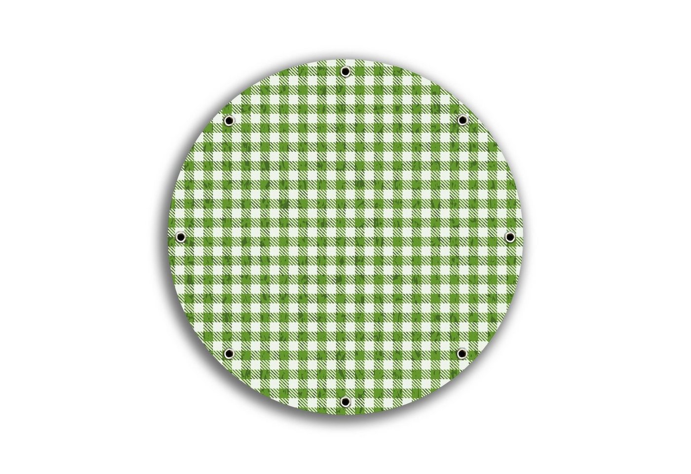 Wallario Sichtschutzzaunmatten Muster einer Tischdecke in grün und weiß kariert, rund von Wallario