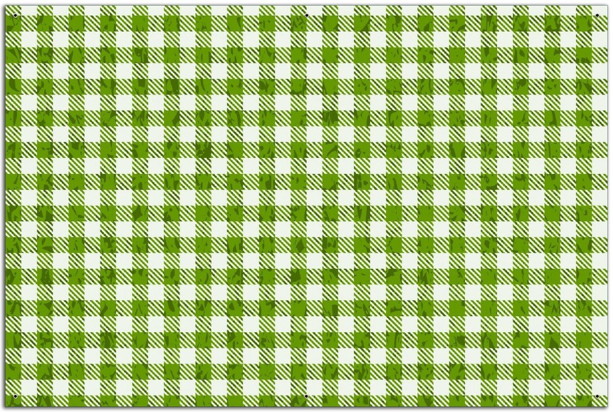 Wallario Sichtschutzzaunmatten Muster einer Tischdecke in grün und weiß kariert von Wallario