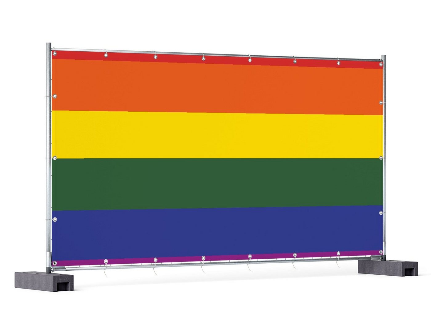 Wallario Sichtschutzzaunmatten Regenbogen Flagge Fahne von Wallario