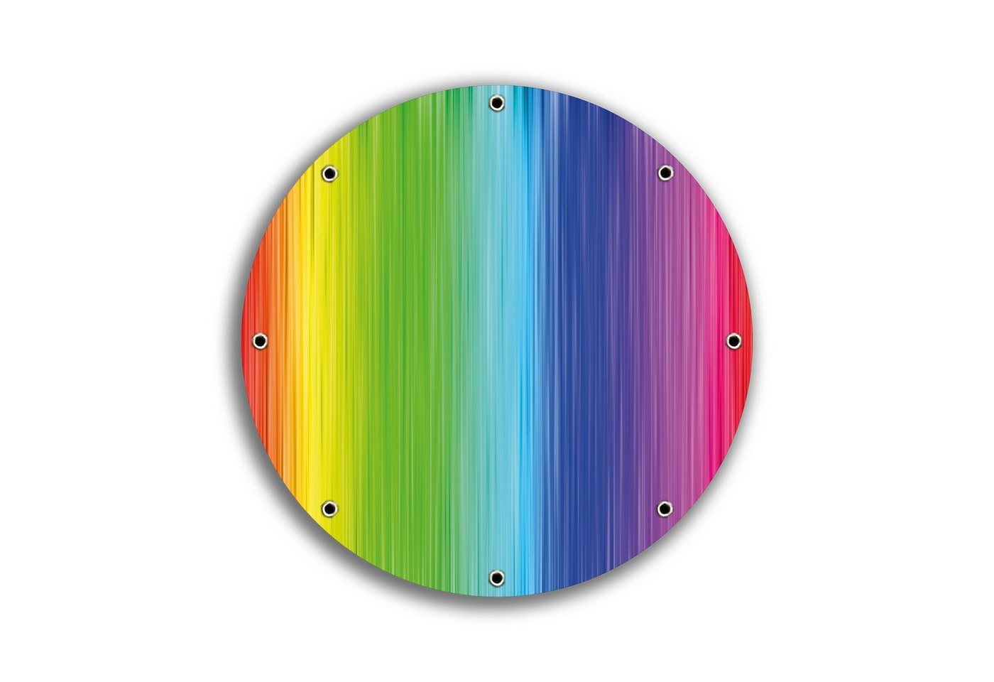 Wallario Sichtschutzzaunmatten Regenbogenmuster - Farben rot, gelb, grün, blau, pink und rot, rund von Wallario