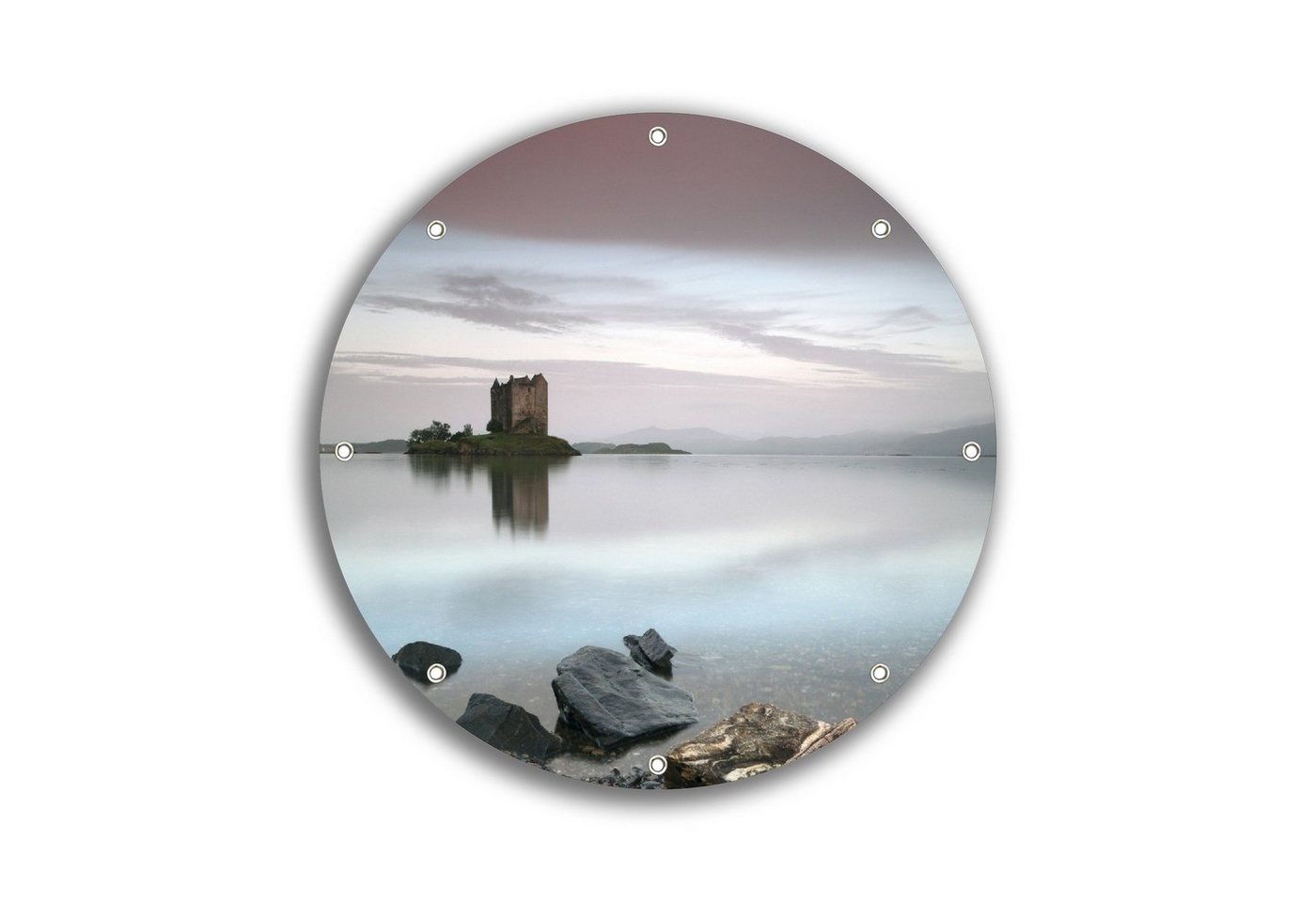 Wallario Sichtschutzzaunmatten Schloss in Schottland, rund von Wallario