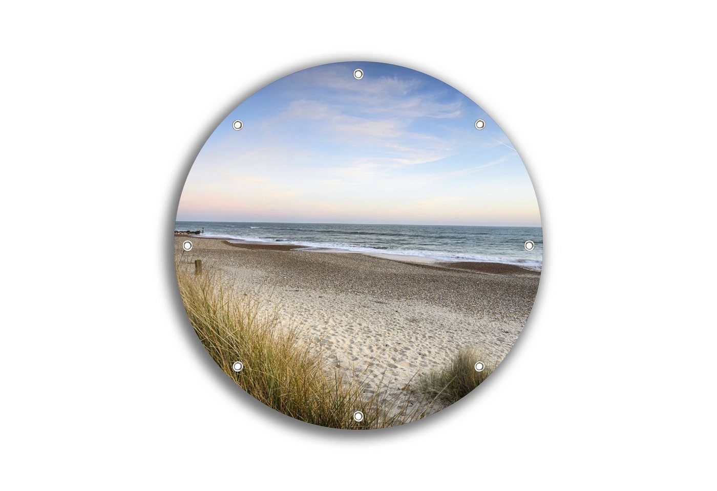 Wallario Sichtschutzzaunmatten Strandspaziergang im Urlaub an der Ostsee, rund von Wallario