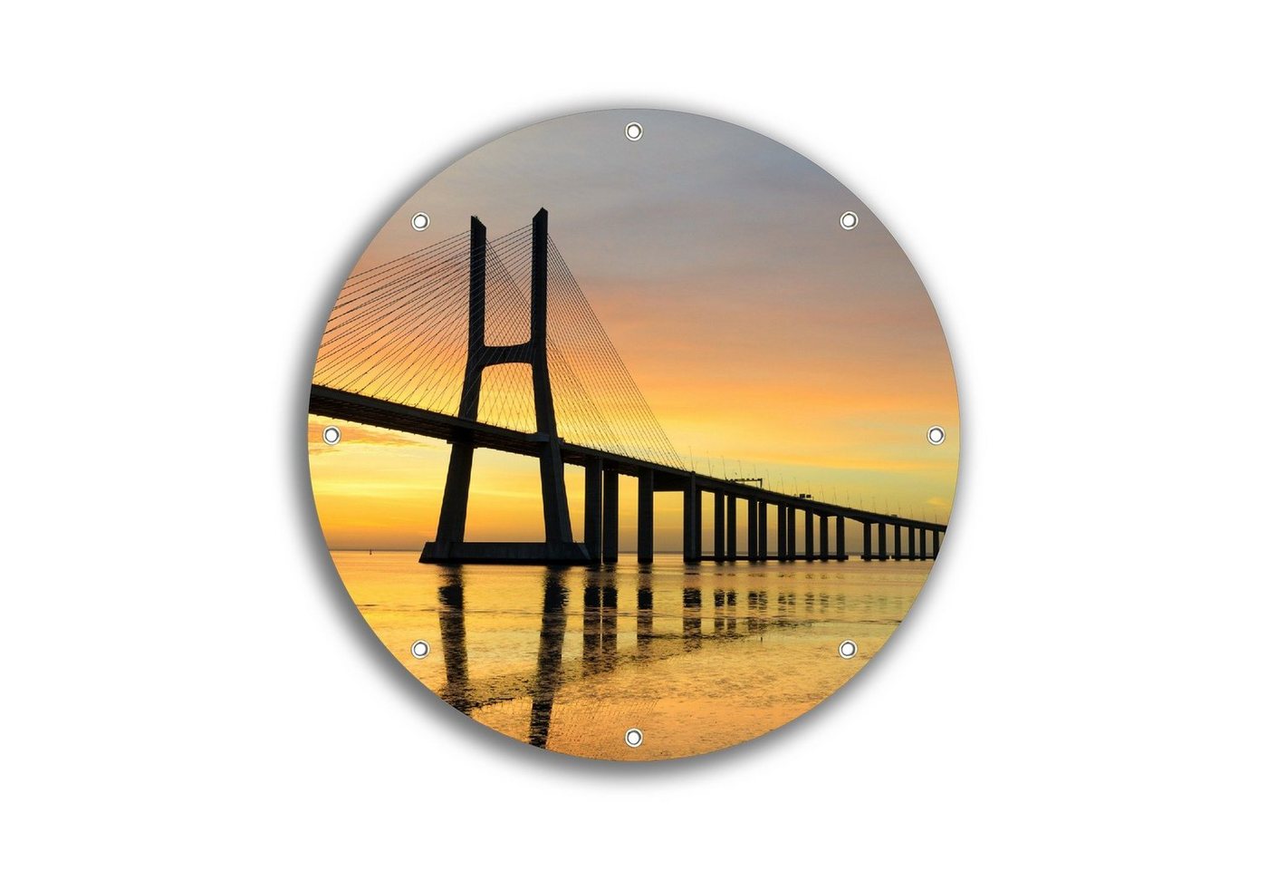 Wallario Sichtschutzzaunmatten Vasco da Gama Brücke, rund von Wallario