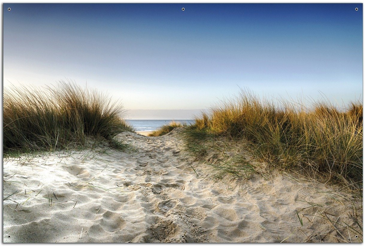Wallario Sichtschutzzaunmatten Weg durch die Dünen zum Strand am Meer von Wallario
