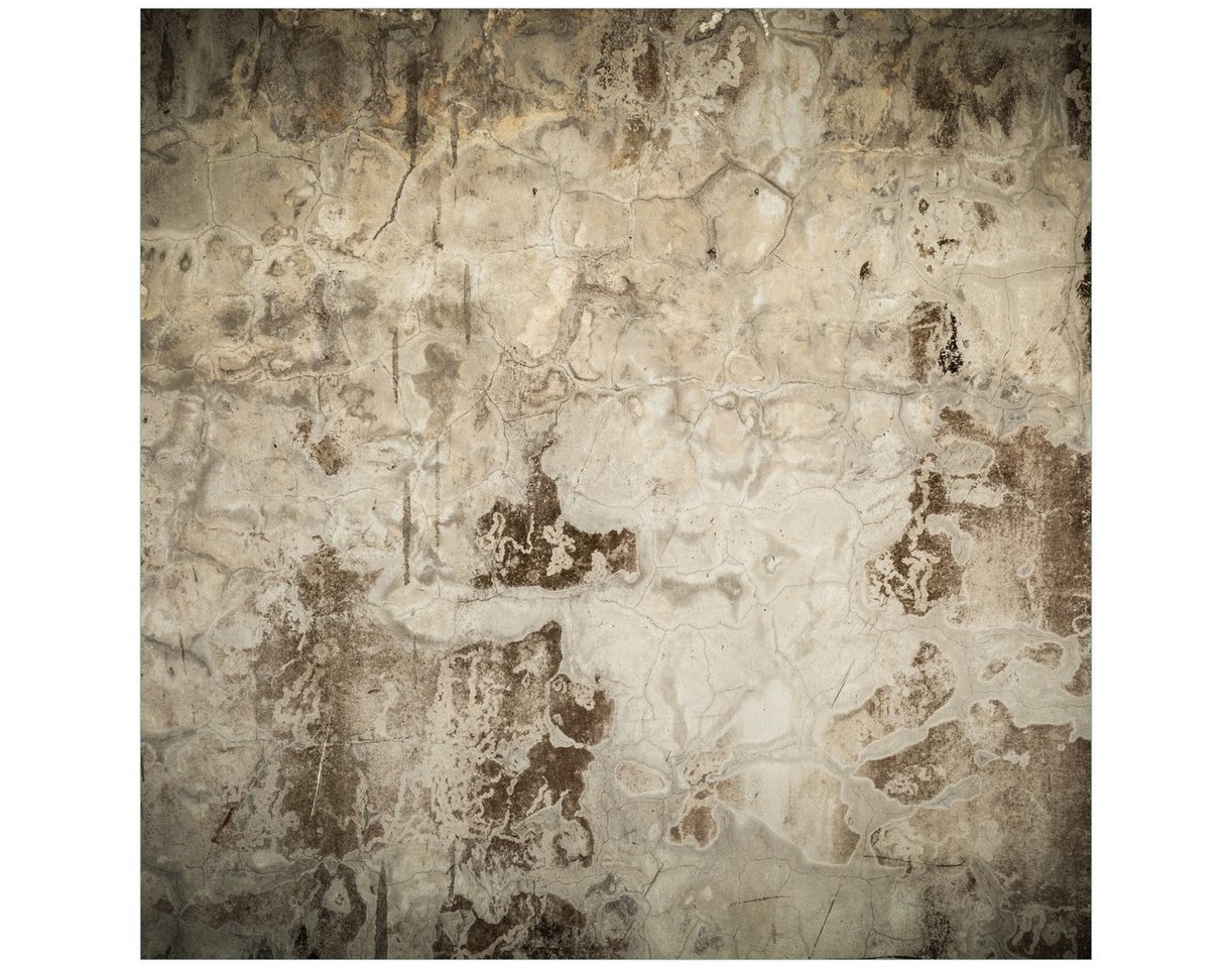 Wallario Tischplatte Alte schmutzige Wand aus Beton mit abblätternder Farbe (1 St), für Ikea Lack Tisch geeignet von Wallario