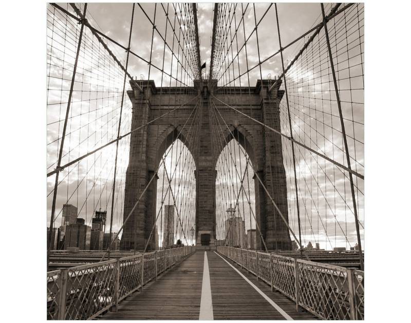 Wallario Tischplatte Brooklyn Bridge in New York (1 St), für Ikea Lack Tisch geeignet von Wallario