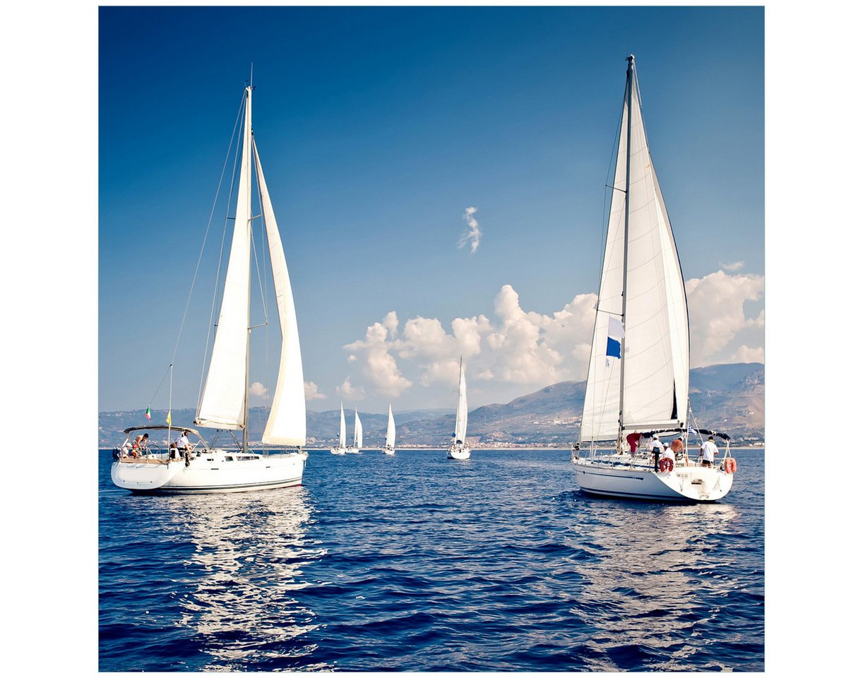 Wallario Tischplatte Segelschiff auf dem Mittelmeer (1 St), für Ikea Lack Tisch geeignet von Wallario