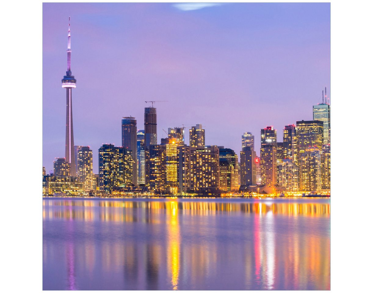 Wallario Tischplatte Toronto Skyline - Kanada am Abend (1 St), für Ikea Lack Tisch geeignet von Wallario