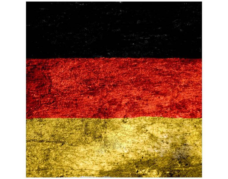 Wallario Tischplatte Verwitterte Deutschland-Fahne in schwarz rot gold (1 St), für Ikea Lack Tisch geeignet von Wallario