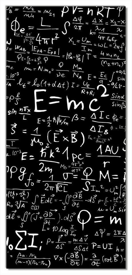 Wallario Türtapete Mathematische Formeln  Relativitätstheorie, glatt, ohne Struktur von Wallario