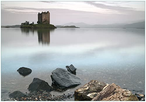 Wallario Vliestapete Fototapete Schloss in Schottland - Wandtapete Größe: 200 x 140 cm von Wallario