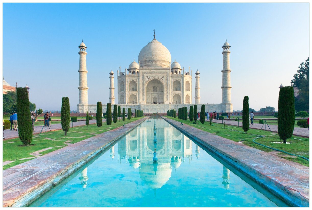 Wallario Vliestapete Taj Mahal - Mausoleum in Indien, seidenmatte Oberfläche von Wallario