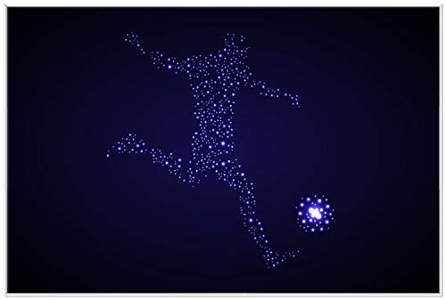 Wallario Wandbild - Fußball - EIN Spieler aus tausend Sternen in blau in Premiumqualität, Poster mit weißem Rahmen, Größe: 61 x 91,5 cm Wallario Wandbild - Fußball - EIN Spieler aus tausend Sternen in blau in Premiumqualität, Poster mit weißem Rahmen, Größe: 61 x 91,5 cm von Wallario