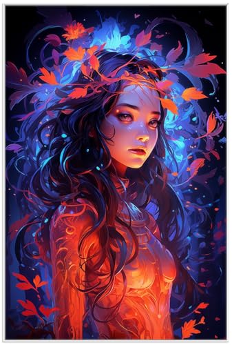 Wallario Wandbild - Magische Herbstgöttin in Premiumqualität, Poster mit weißem Rahmen, Größe: 61 x 91,5 cm Wallario Wandbild - Magische Herbstgöttin in Premiumqualität, Poster mit weißem Rahmen, Größe: 61 x 91,5 cm von Wallario